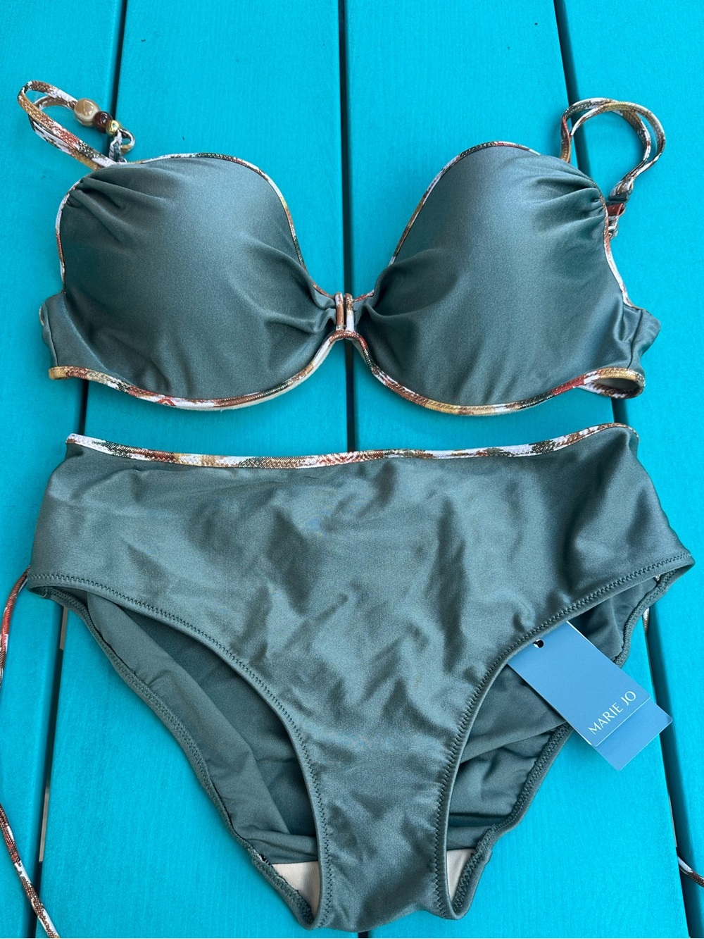 Crete Inca Gold Bikini - Green with Metallic Trim NWT